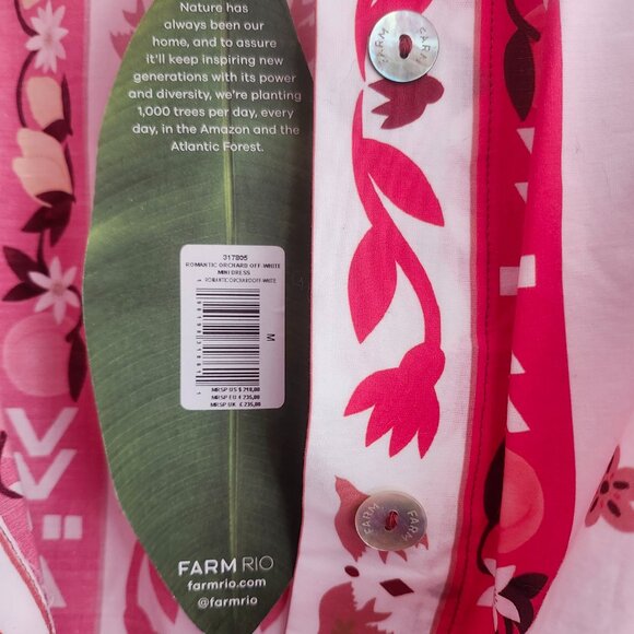 NWT Farm Rio Off-White Romantic Orchard Mini Dress, Size M - Picture 5 of 7